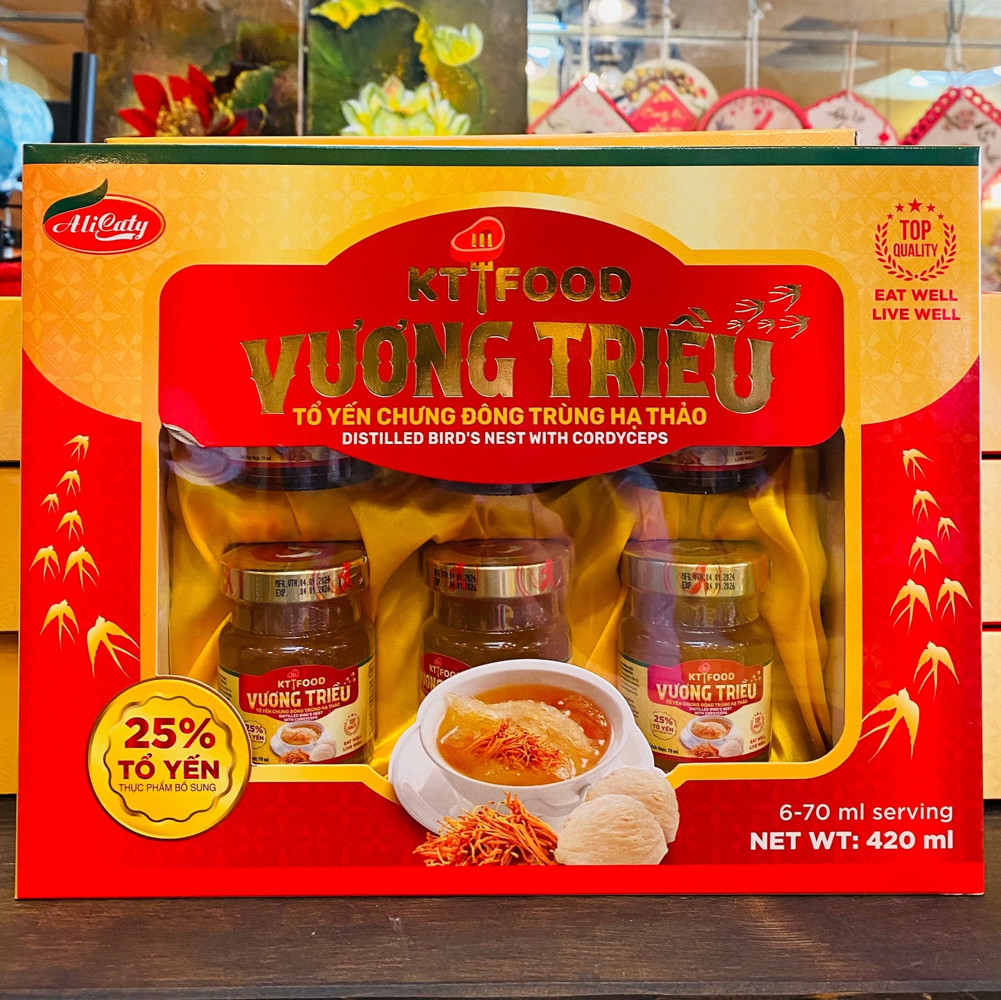 Yến Đông Trùng Hạ Thảo-KT FOOD Vương Triều | Distilled Bird's Nest with Cordyceps