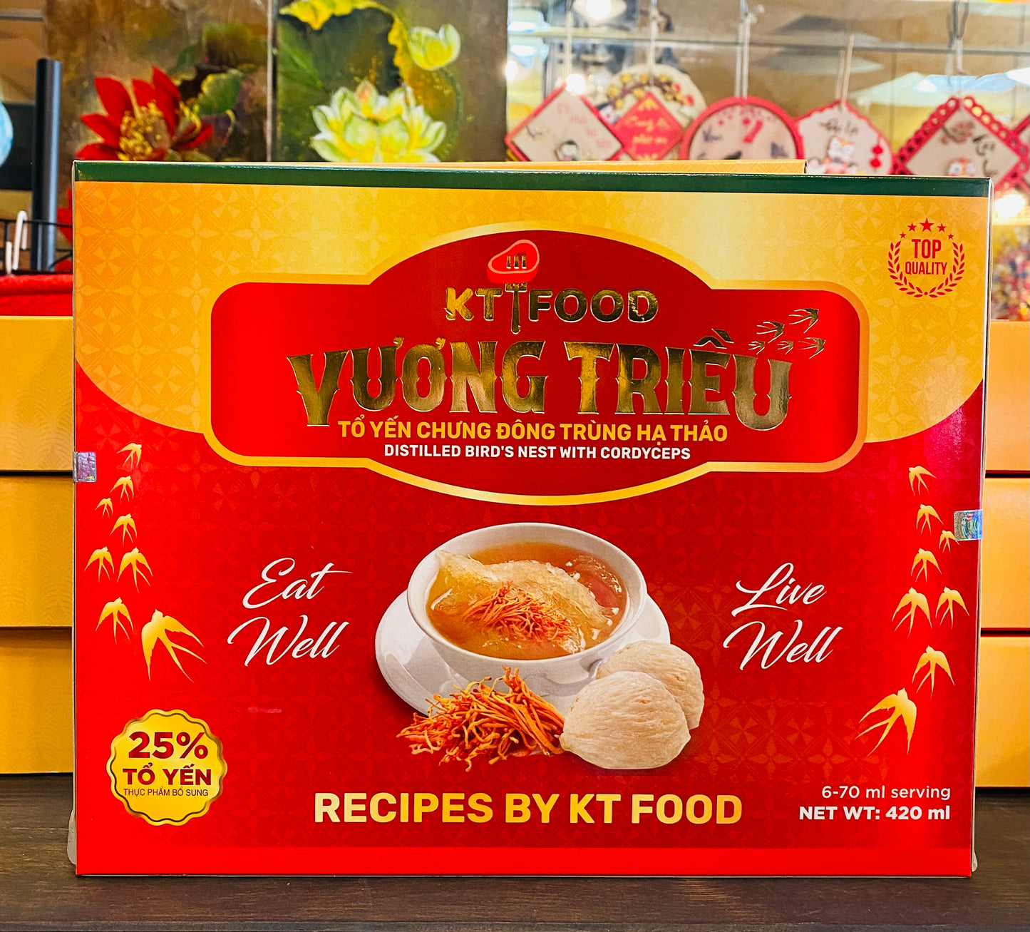 Yến Đông Trùng Hạ Thảo-KT FOOD Vương Triều | Distilled Bird's Nest with Cordyceps