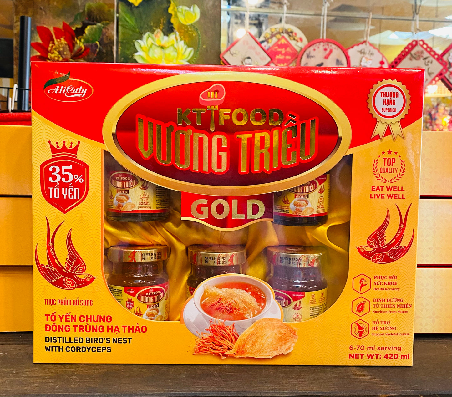 Yến Đông Trùng Hạ Thảo-KT FOOD Vương Triều | Distilled Bird's Nest with Cordyceps