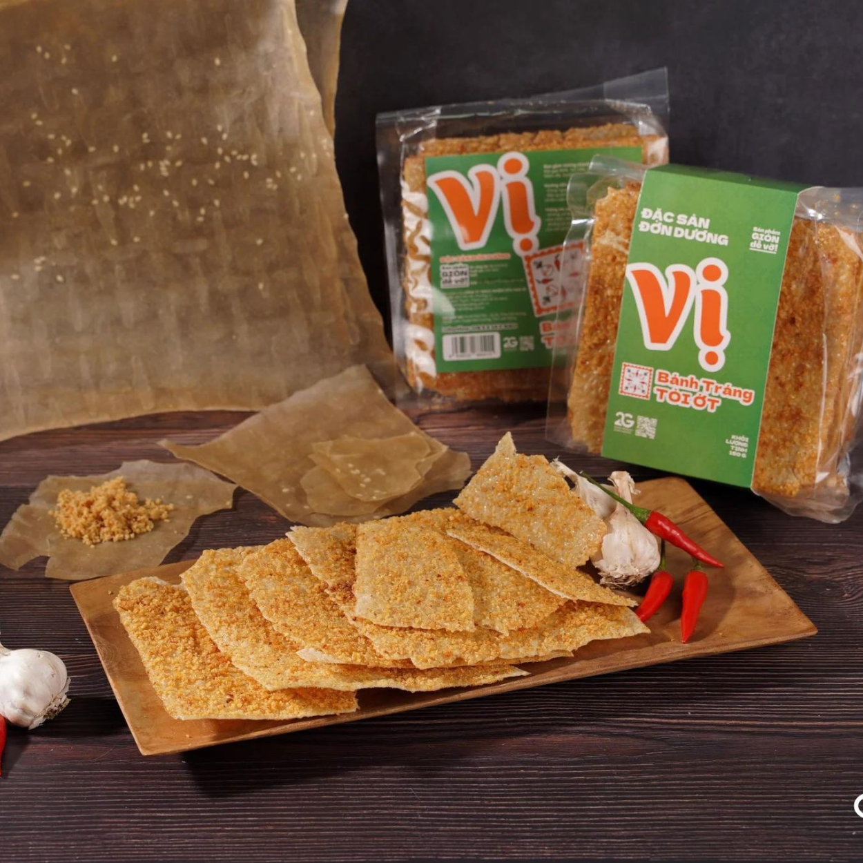 Bánh Tráng Vị - Tỏi Ớt | Garlic & Chili Sauce Rice Crackers
