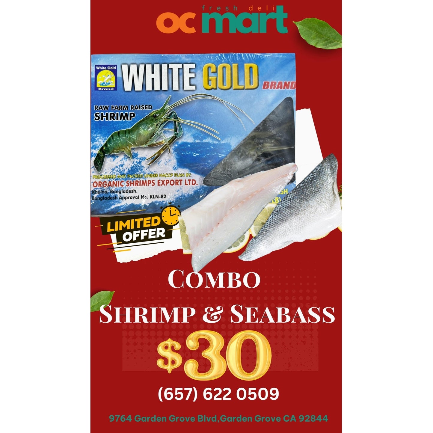 Combo 4: Tôm Càng Xanh 2/4 Tặng 1 Set Seabass