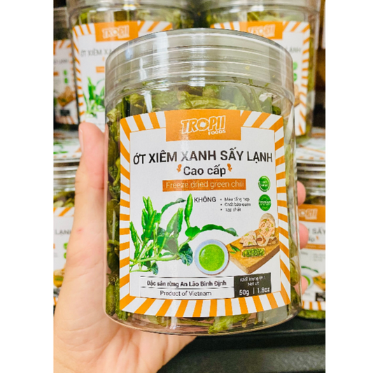 Ớt Xiêm Xanh Sấy Lạnh | Freeze Dried Green Chili