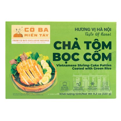 Chả Tôm Bọc Cốm | Shrimp Cake Patties Coated with Green Rice
