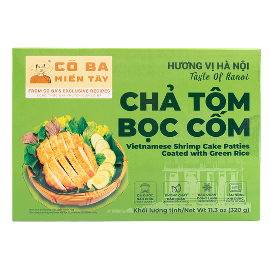 Chả Tôm Bọc Cốm | Shrimp Cake Patties Coated with Green Rice