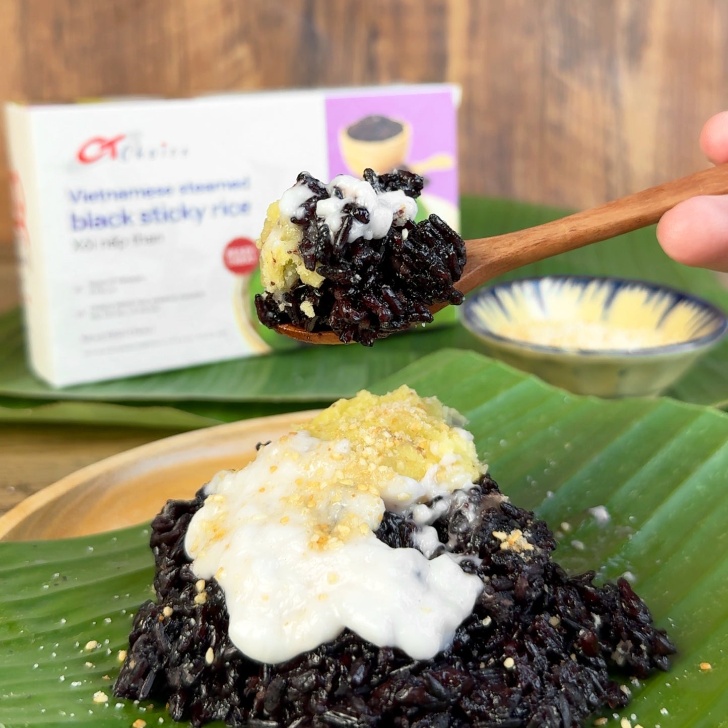 Xôi Nếp Than | Vietnamese Steamed Black Sticky Rice