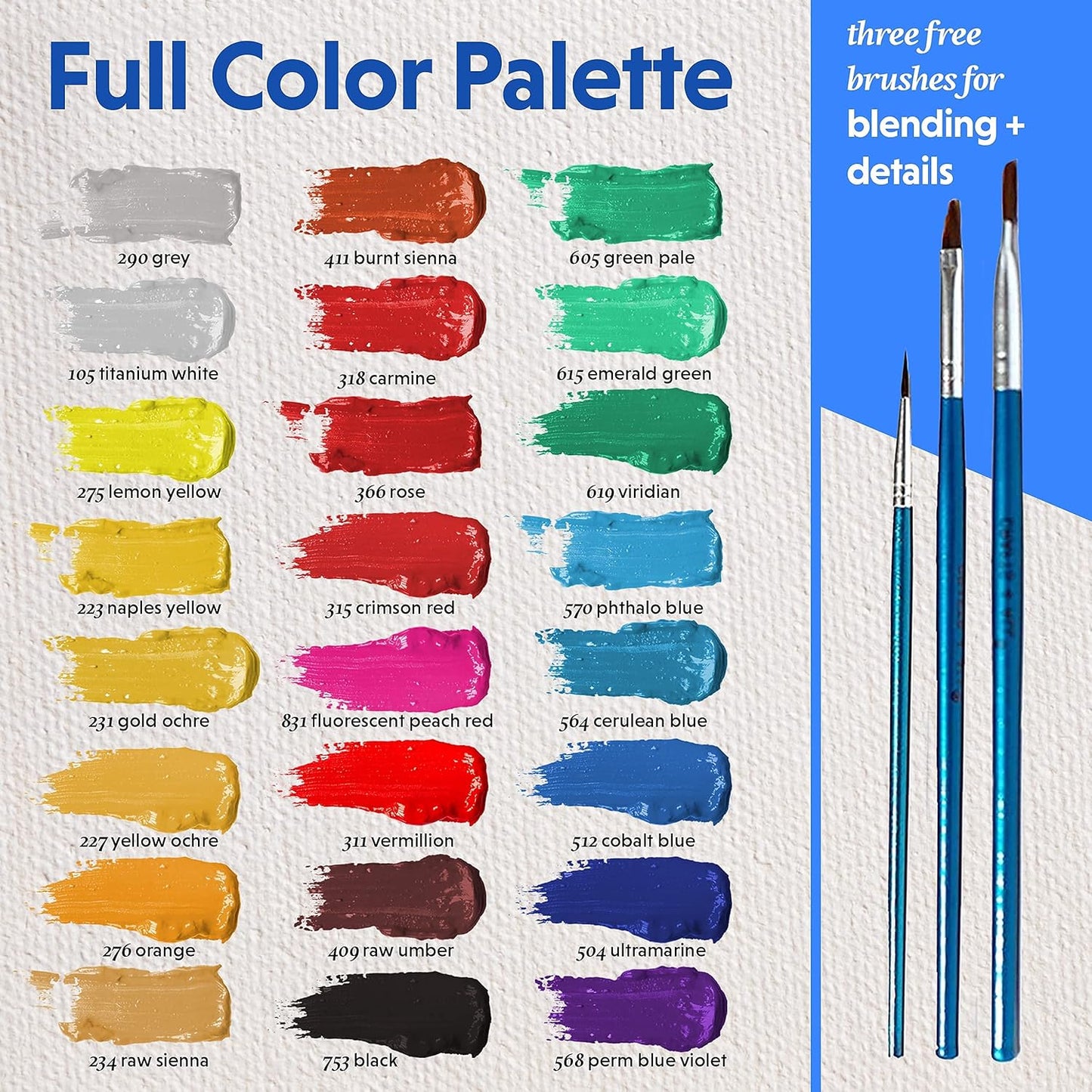 Set 24 Màu Vẽ Acrylic | Acrylic Paint Set (24packs x 12ml)