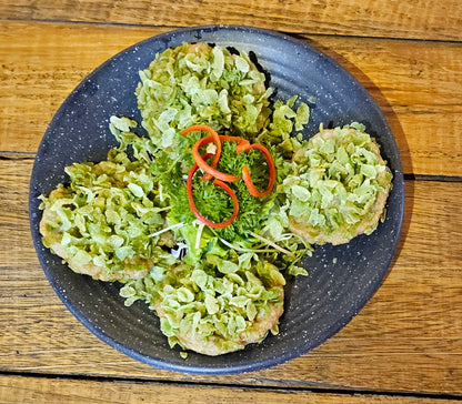 Chả Tôm Bọc Cốm | Shrimp Cake Patties Coated with Green Rice