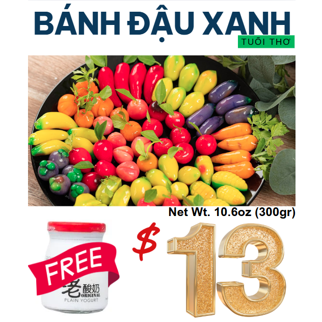 Combo 8: Bánh Rau Câu Tuổi Thơ Tặng 1 Ly Yogurt