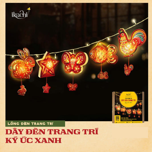 Ikachi Dây Đèn Trang Trí Ký Ức Xanh | Green Memory Lantern Light String