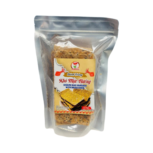 Bánh Tráng Khô Mực Con Voi | Sesame Rice Cracker with Dried Squid