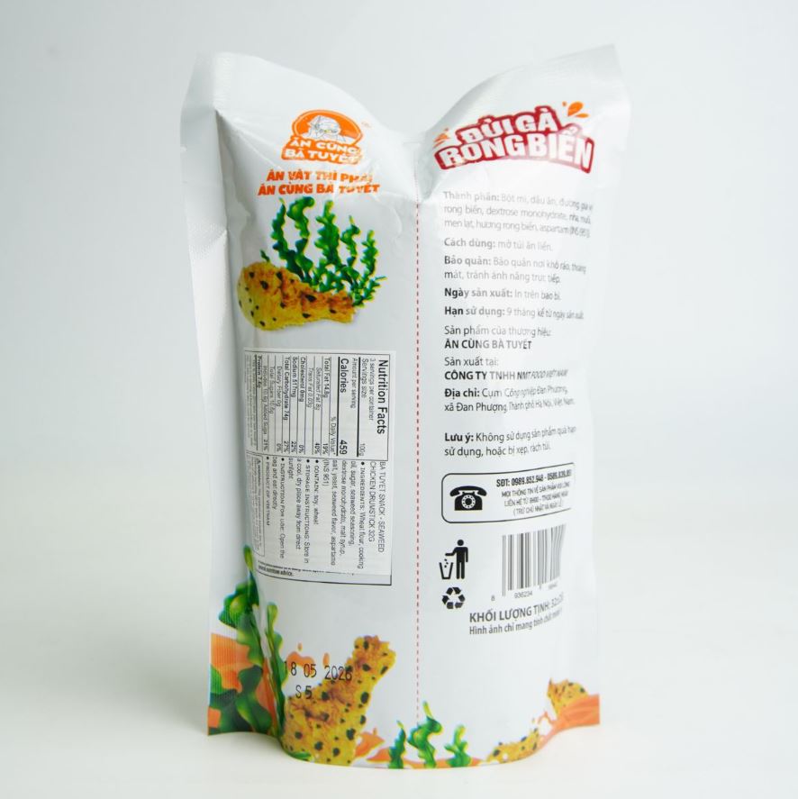 Bim Bim Đùi Gà Rong Biển Bà Tuyết | Seaweed Chicken Drumstick Snack 32g