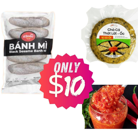 Combo 1: Bánh mì Osmile mè đen, Chả cá Nha Trang, Tương ớt