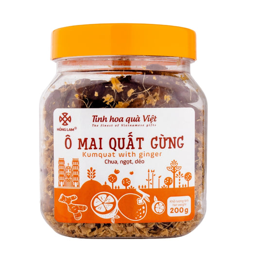 Ô Mai Quất Gừng Hồng Lam | Preserved Kumquat with Ginger 200g