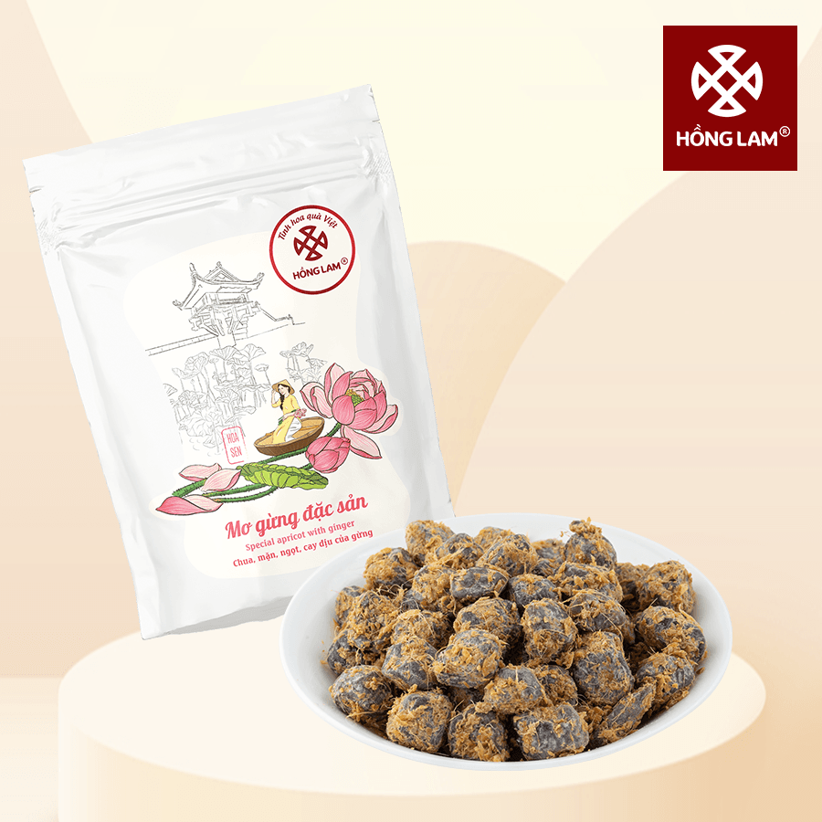 Mơ Gừng Đặc Sản Hồng Lam | Special Apricot with Ginger 80g