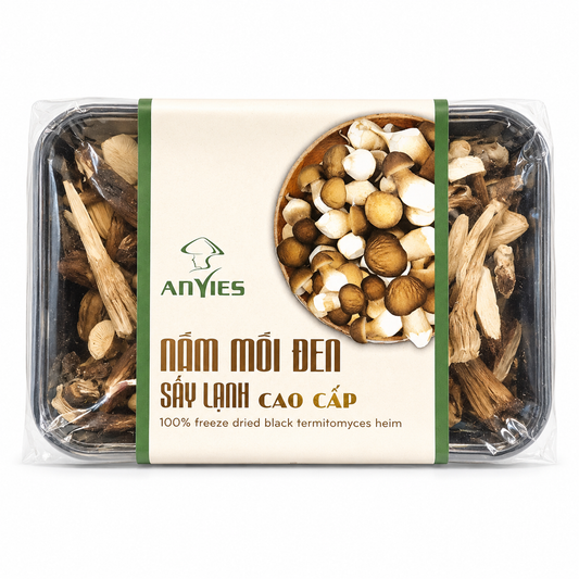 Nấm Mối Đen Sấy Lạnh | Freeze Dried Black Termitomyces Heim ANVIES