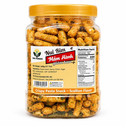 Nui Giòn Rim Mắm Hành | Crispy Pasta Snack with Scallion Flavor