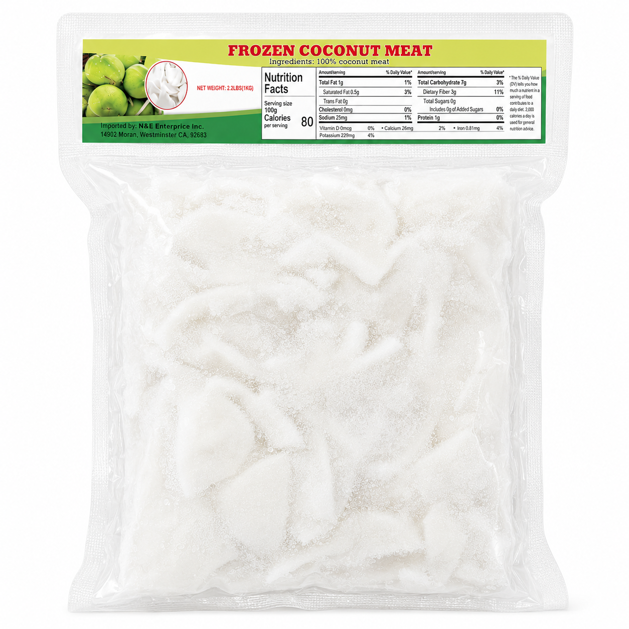 Cơm Dừa Non Cắt Lát | Frozen Coconut Meat