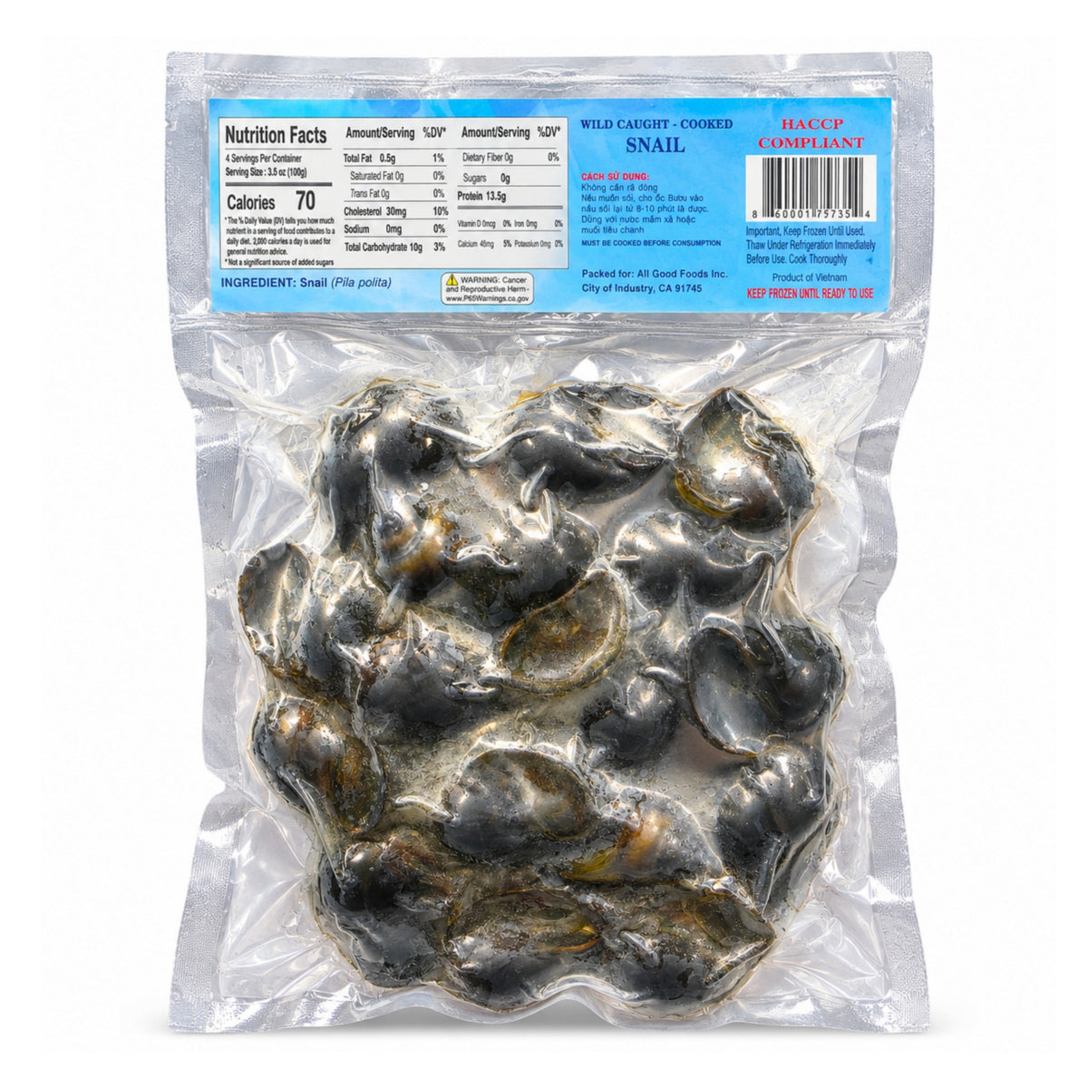 Ốc Bươu | Cooked Whole Apple Snail 14oz