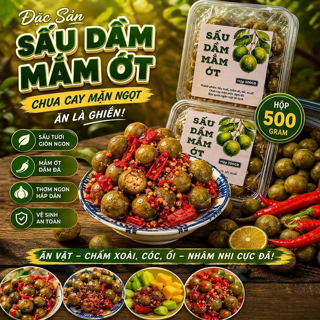 Sấu Dầm Mắm Ớt