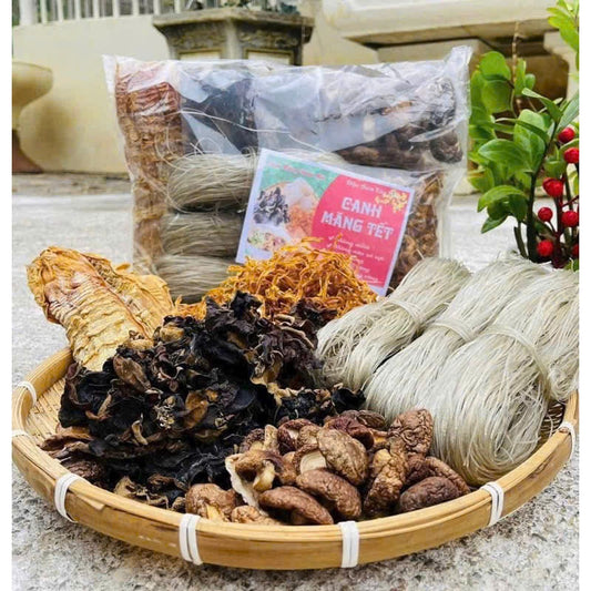 Set Miến Măng Nấm | Arrowroot Vermicelli, Dried Bamboo Shoots and Mushroom Cooking Set
