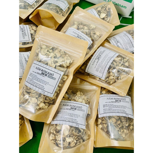 Nấm Rơm Khô Thái Lát | Dried Sliced Straw Mushroom